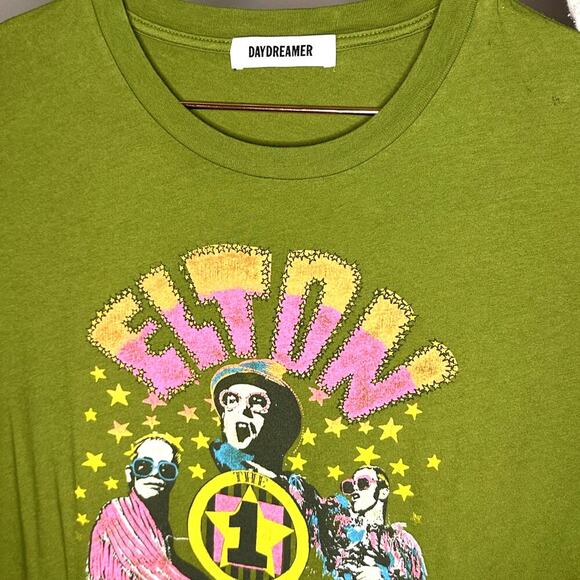 Daydreamer Elton John the One Solo Crewneck Graphic in Olive Green Tee Medium - Picture 7 of 9